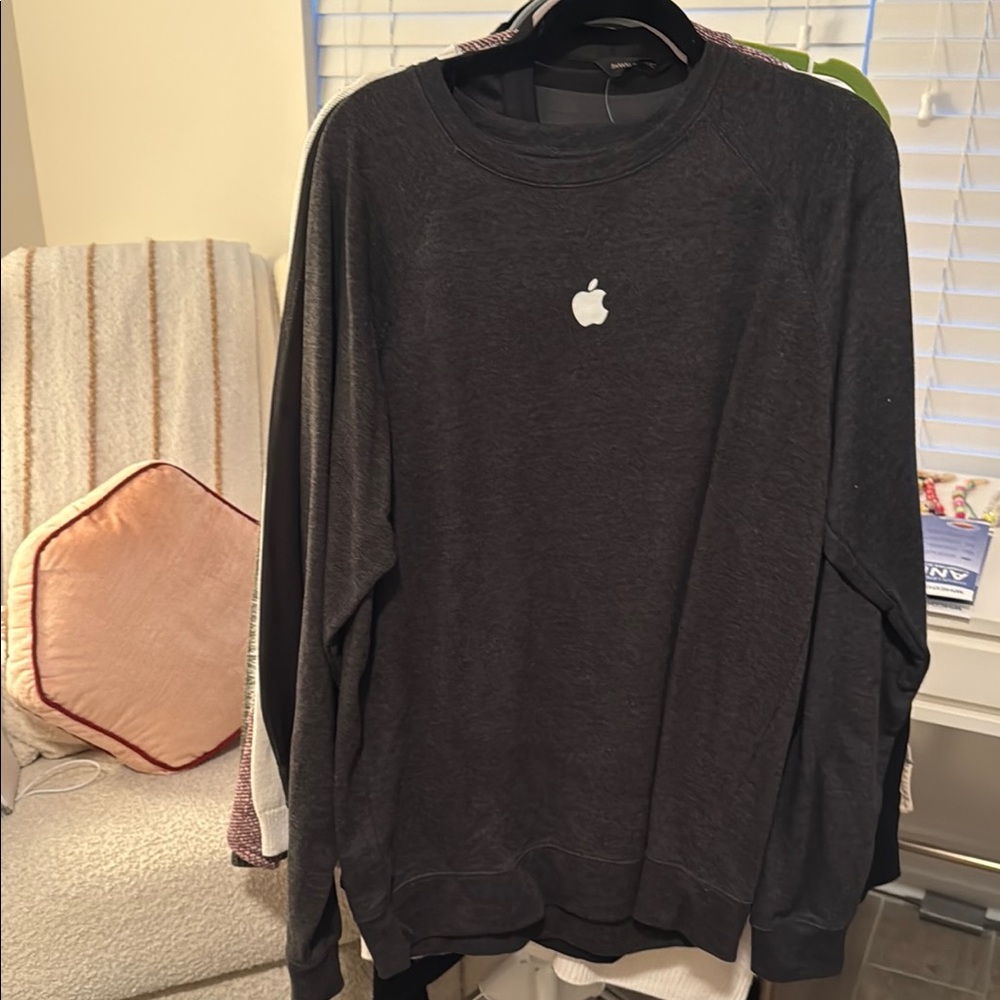 Apple Black Crew Neck Sweater